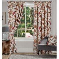 Botanical Bird Print Lined Pencil Pleat Curtains