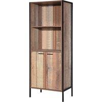 Industrial Style Oak Effect Display Cabinet