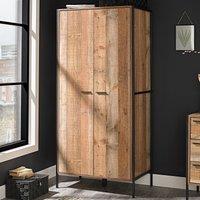 Industrial Style Oak Effect 2 Door Wardrobe