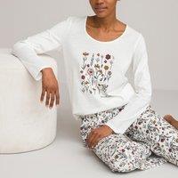 Floral Jersey Cotton Pyjamas with Long Sleeves