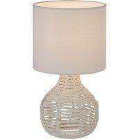 White Rattan Table Lamp