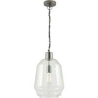 Clear Glass and Black Nickel Chain Drop Pendant Light