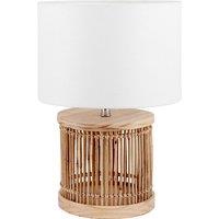 Natural Ribbed Small Table Lamp