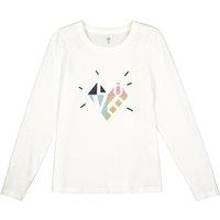 Glittery Print Cotton T-Shirt with Long Sleeves
