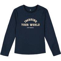 Cotton Glittery Print T-Shirt with Long Sleeves, 3-14 Years