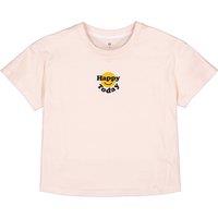 Happy Today Cropped T-Shirt with Crew Neck in Cotton