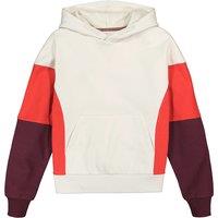 Colour Block Cropped Hoodie in Cotton Mix