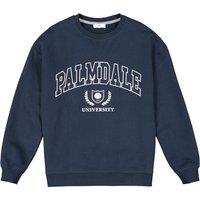 Varsity Print Sweatshirt with Crew Neck in Cotton Mix