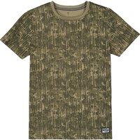 Camo Print Cotton T-Shirt with Crew Neck