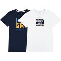 Pack of 2 T-Shirts in Cotton with Print and Crew Neck