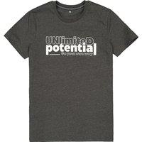 Textured Slogan Print T-Shirt in Cotton with Crew Neck