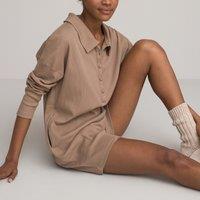 Cotton Pyjama Playsuit with Polo Collar