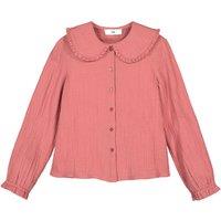 Cotton Muslin Blouse with Ruffled Peter Pan Collar