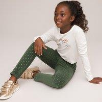 Star Print Cotton Treggings in Velour