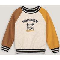Bear Print Sweatshirt in Cotton Mix with Crew Neck