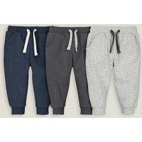 Pack of 3 Joggers in Cotton Mix