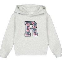 Cotton Mix Fleece Hoodie with Floral R Print, 3-14 Years