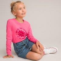 Printed Cotton T-Shirt with Long Sleeves, 3-12 Years