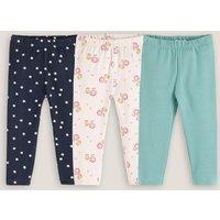 Pack of 3 Leggings in Cotton with High Waist