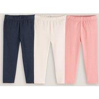Pack of 3 Plain Leggings in Cotton with High Waist