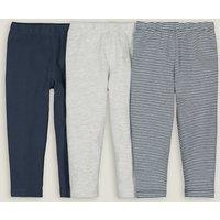 Pack of 3 Leggings in Cotton with High Waist