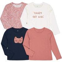 Pack of 4 T-Shirts in Cotton with Long Sleeves