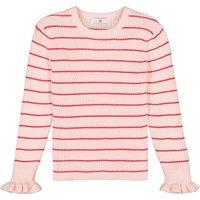 Striped Cotton Mix Jumper with Ruffles