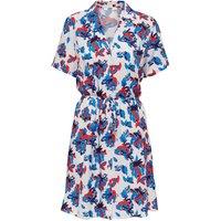 Floral Mini Shirt Dress with Tailored Collar