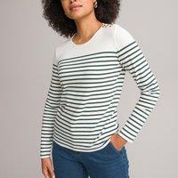 Breton Striped Organic Cotton T-Shirt with Long Sleeves