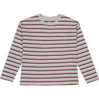 Striped Cotton Mix T-Shirt with Long Sleeves, 3-12 Years