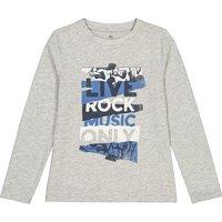 Graphic Print Cotton T-Shirt with Long Sleeves