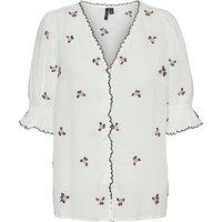 Printed Cotton Blouse with V-Neck