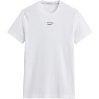 Stacked Logo Print T-Shirt in Organic Cotton with Crew Neck