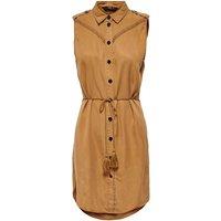 Sleeveless Shirt Dress with Tie-Waist