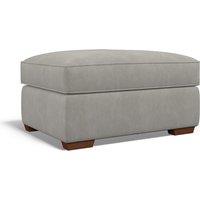 Florence Soft Brushed Footstool with Dark Wood Legs