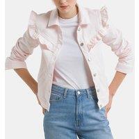 Denim Fitted Ruffled Jacket