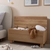 Piero Rounded Oak Bench/Storage Chest