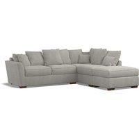 Florence Scatterback Soft Brushed Corner Sofa & Footstool with Dark Wood Legs (Right Facing)