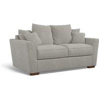 Florence Scatterback Soft Brushed 2 Seater Sofa with Dark Brown Wood Legs