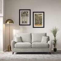 Amelia Soft Brushed 2 Seater Sofa with Dark Wood Legs