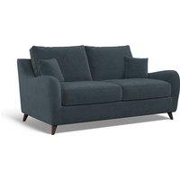 Amelia Textured Velvet 2 Seater Sofa with Dark Wood Legs