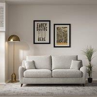 Amelia Soft Brushed 3 Seater Sofa with Dark Wood Legs