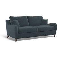 Amelia Textured Velvet 3 Seater Sofa with Dark Wood Legs