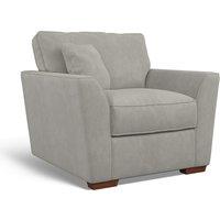 Florence Soft Brushed Armchair with Dark Brown Wood Legs