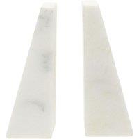 Set of 2 White Marble Bookends