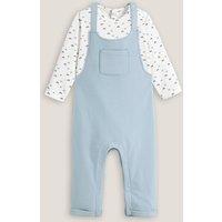 Cotton T-Shirt/Dungarees Outfit
