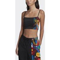 Cotton Shoestring Strap Top with 3-Stripes on the Sides