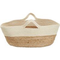 45cm Natural Jute Basket with White Trim