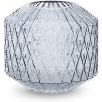 18cm Grey Textured Glass Vase