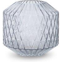 22cm Grey Textured Glass Vase